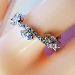 NEW WOMENS 925 WEDDING RING BAND ETERNITY RING